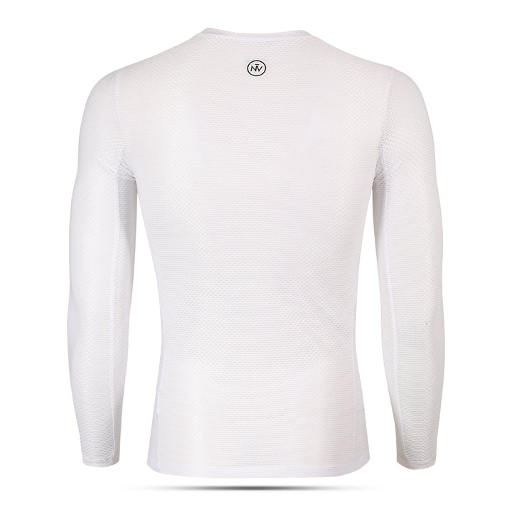 White Long Sleeve Cycling Base Layer with Breathable Fit – Nomad White Base Layer