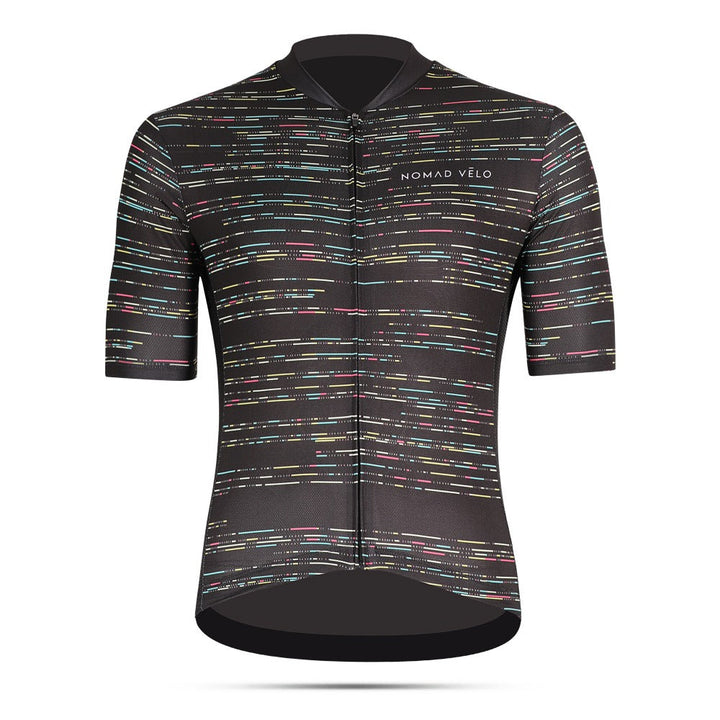 Lightweight Road Cycling Jersey with Geometric Design – Binary Jersey