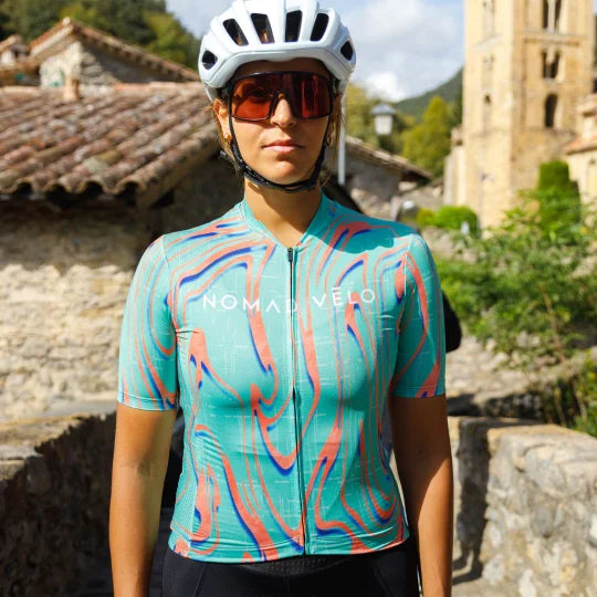 Green and Orange Pro Cycling Neon Ember Jersey