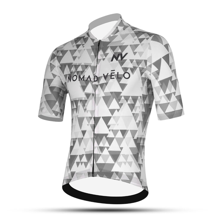 Grey Aero Cycling Jersey for Fast Rides - Geometric Jersey