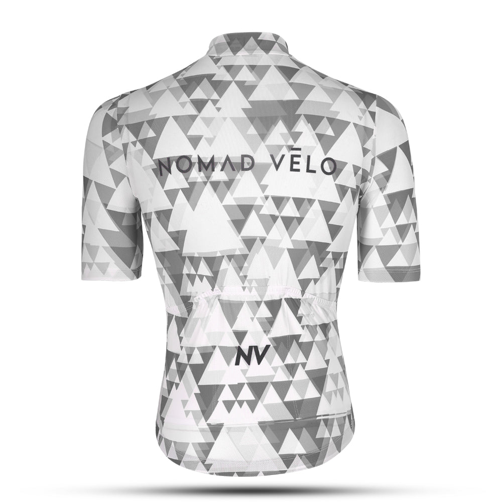 Grey Aero Cycling Jersey for Fast Rides - Geometric Jersey
