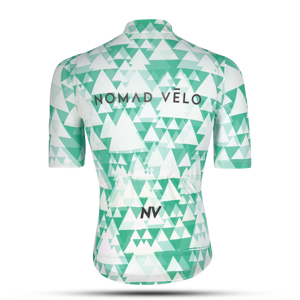 Green Aero Cycling Jersey for Fast Rides - Geometric Jersey