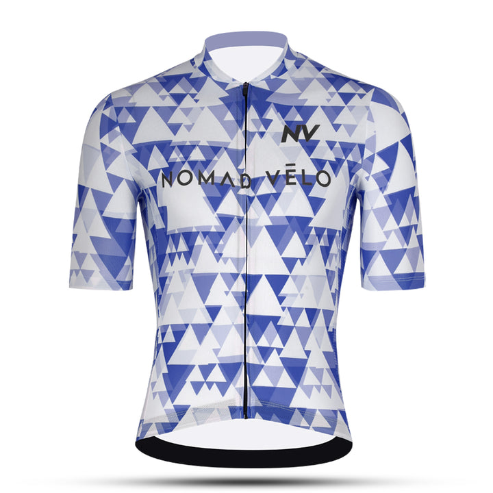 Blue Aero Cycling Jersey for Fast Rides - Geometric Jersey