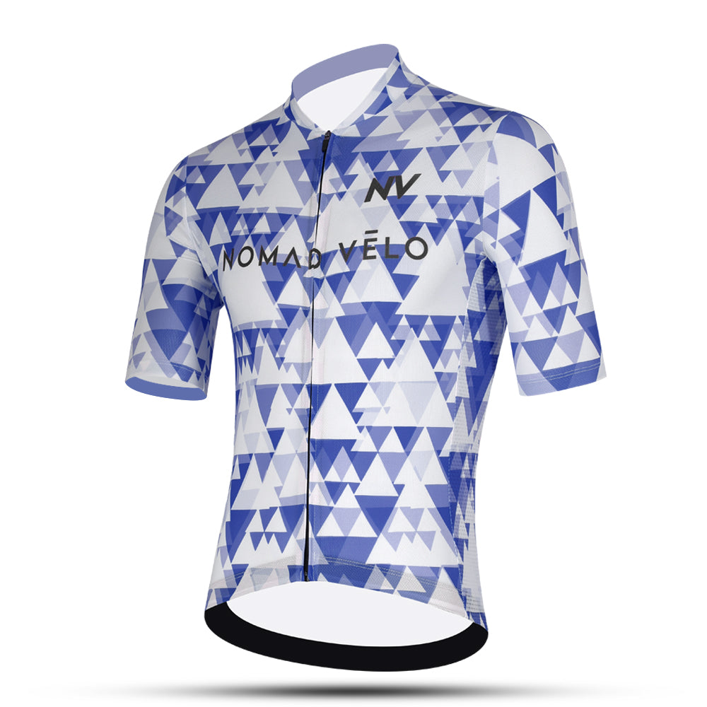 Blue Aero Cycling Jersey for Fast Rides - Geometric Jersey