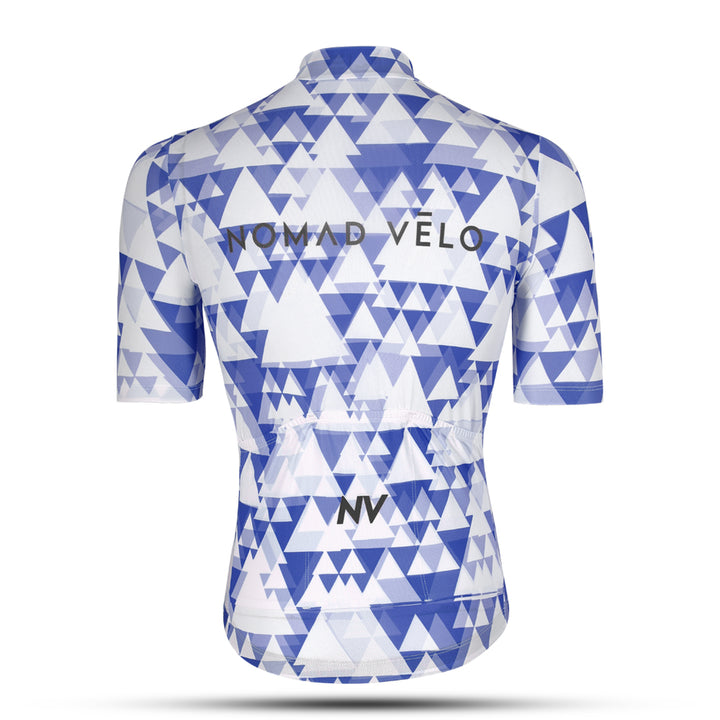 Blue Aero Cycling Jersey for Fast Rides - Geometric Jersey