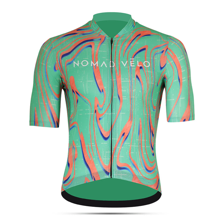 Green and Orange Pro Cycling Neon Ember Jersey
