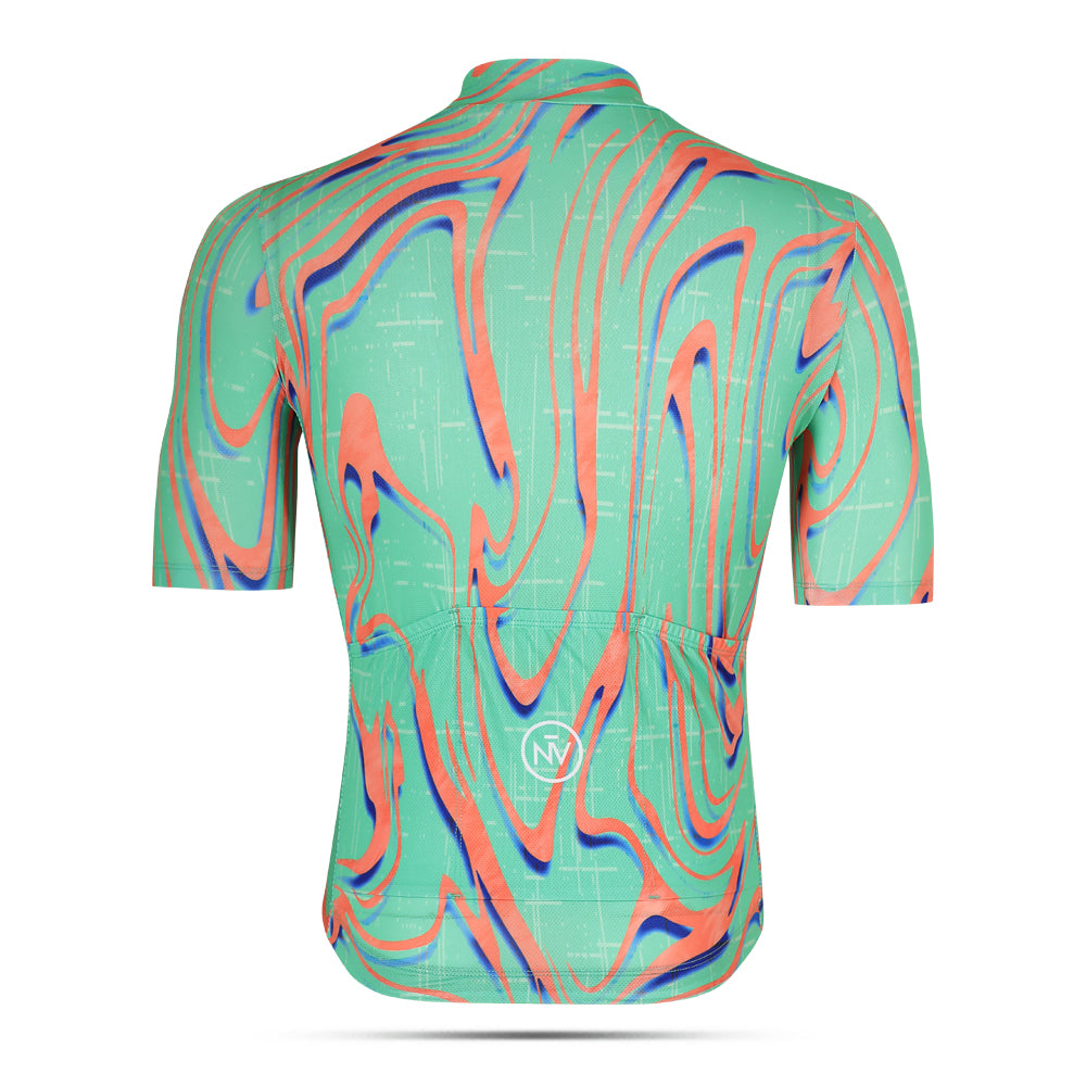 Green and Orange Pro Cycling Neon Ember Jersey