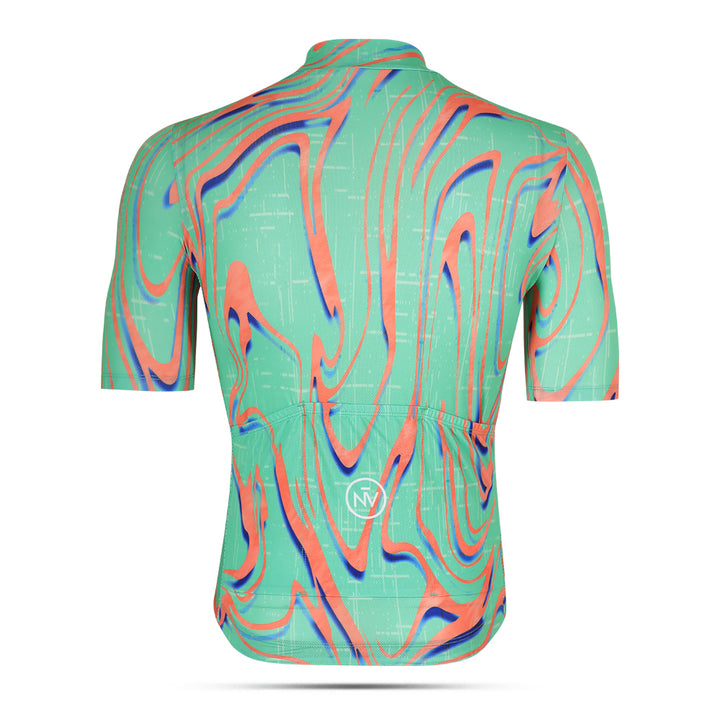 Green and Orange Pro Cycling Neon Ember Jersey
