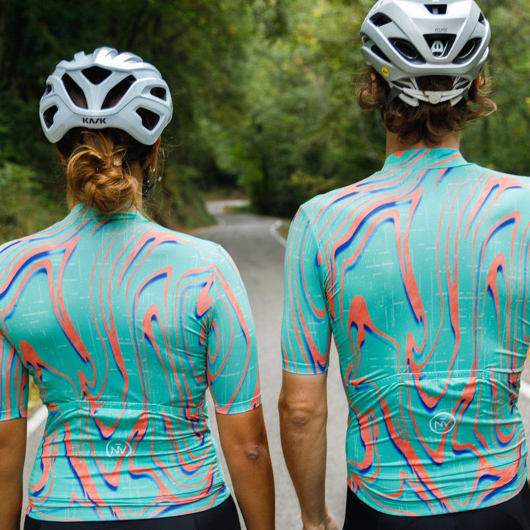 Green and Orange Pro Cycling Neon Ember Jersey